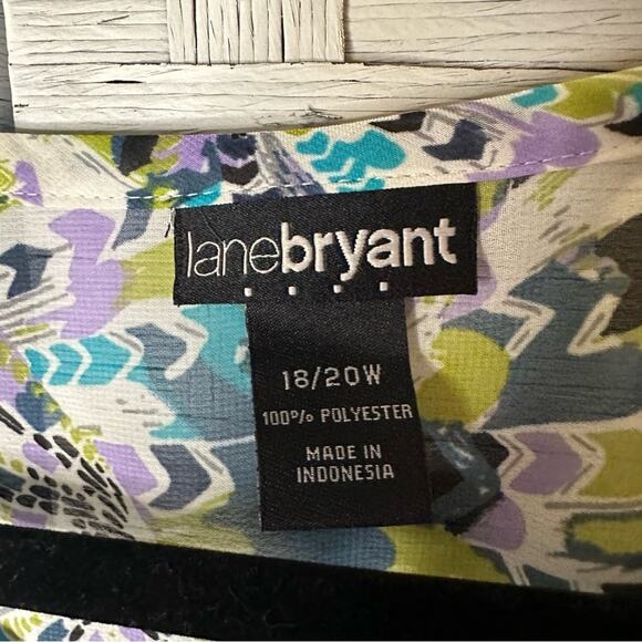 Lane Bryant colorful V-neck button-down blouse Crystal Pleat plus size - Picture 4 of 8